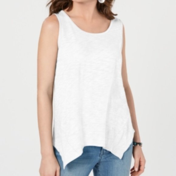 Style&co. Tops - Style & Co Womens Tank Top L White Handkerchief